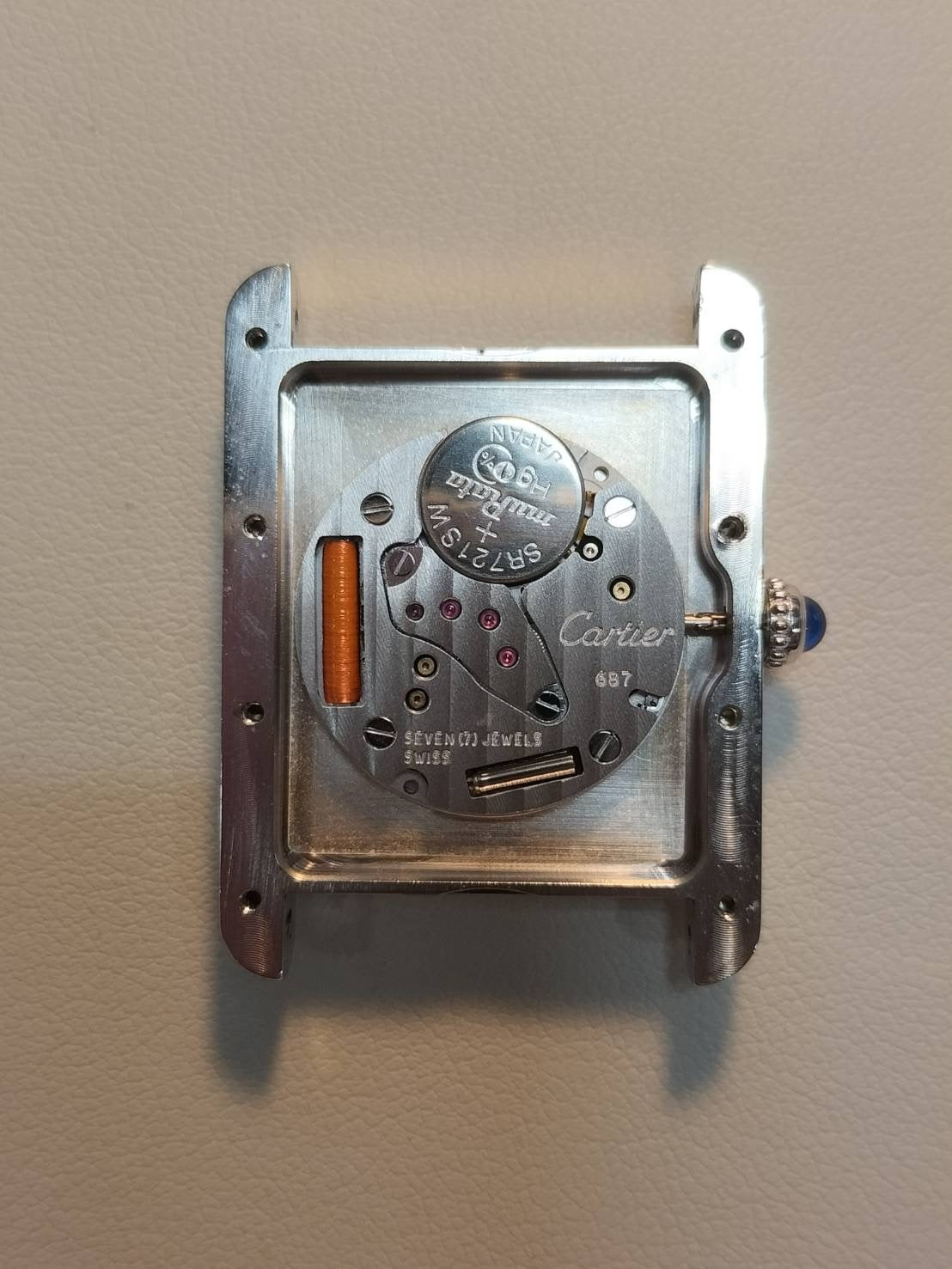 カルティエ マストタンク GM（XL） W1014154/2414 クォーツ Cal.687 SV925 革 純正Dバックル（SS）  ホワイト飛びローマン文字盤 オーバーホール済み