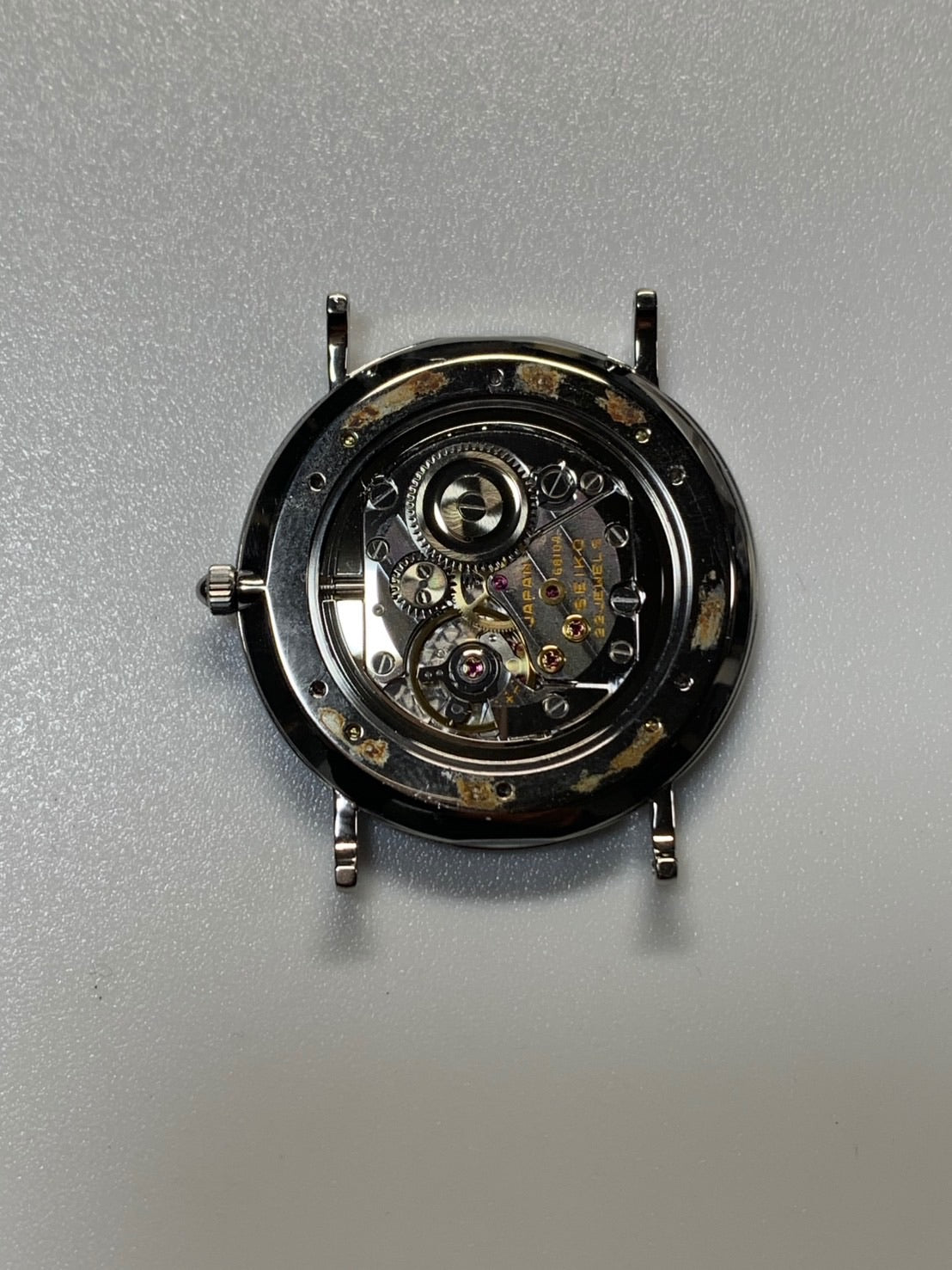 Seiko Mechanical 6810-8000/SCVL001 Hand-wound Cal.6810A SS Leather Original Pin Buckle (SS) Silver Dial 33mm Overhauled