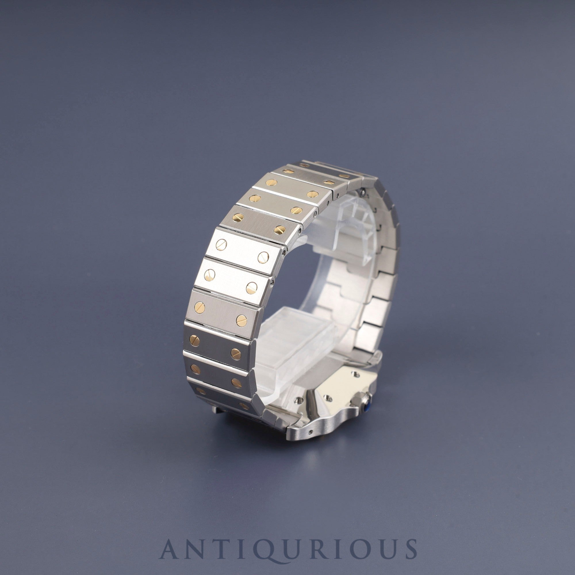 Cartier Santos Galbee LM 81036283 / 1553 Automatic, Stainless Steel/Yellow Gold, White Roman Dial, Fully Serviced at a Cartier Boutique