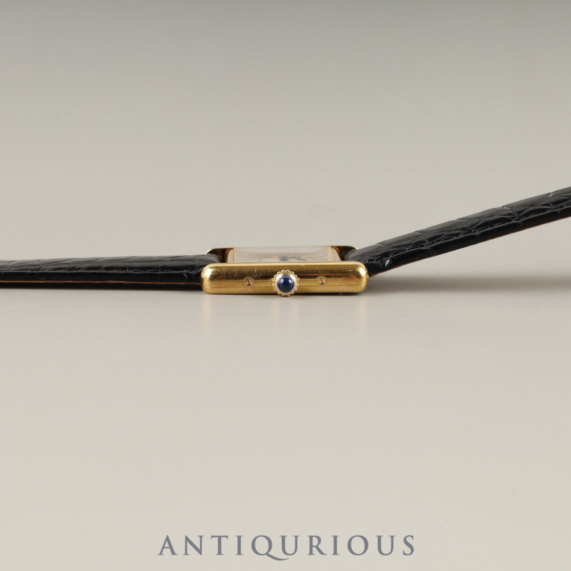 カルティエ マストタンク SM W1005554 / 5057001 クォーツ Cal.057 SV925 革 純正Dバックル（GP） オパラン文字盤 1982年頃～1995年頃 箱 ケース 冊子 オーバーホール済み