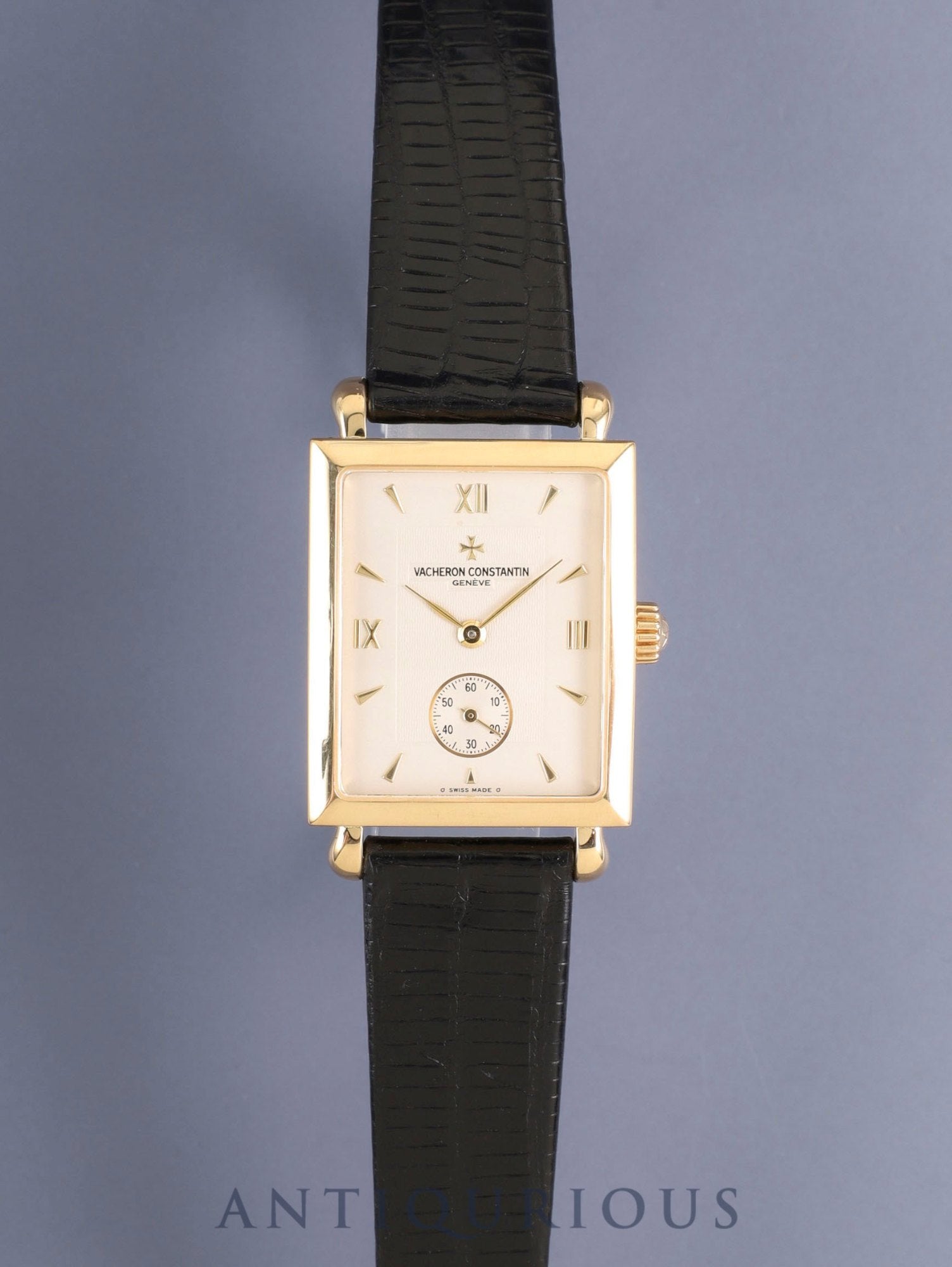 ヴァシュロン・コンスタンタン ヒストリーク キャビノチェ 91001/000J-8389 手巻き Cal.1017 750YG 革 純正ピンバックル（750YG） アイボリー文字盤（SWISSMADE表記 / σダイアル）箱 保証書（年代未記載）ケース 冊子 純正レザーベルト付き オーバーホール済み