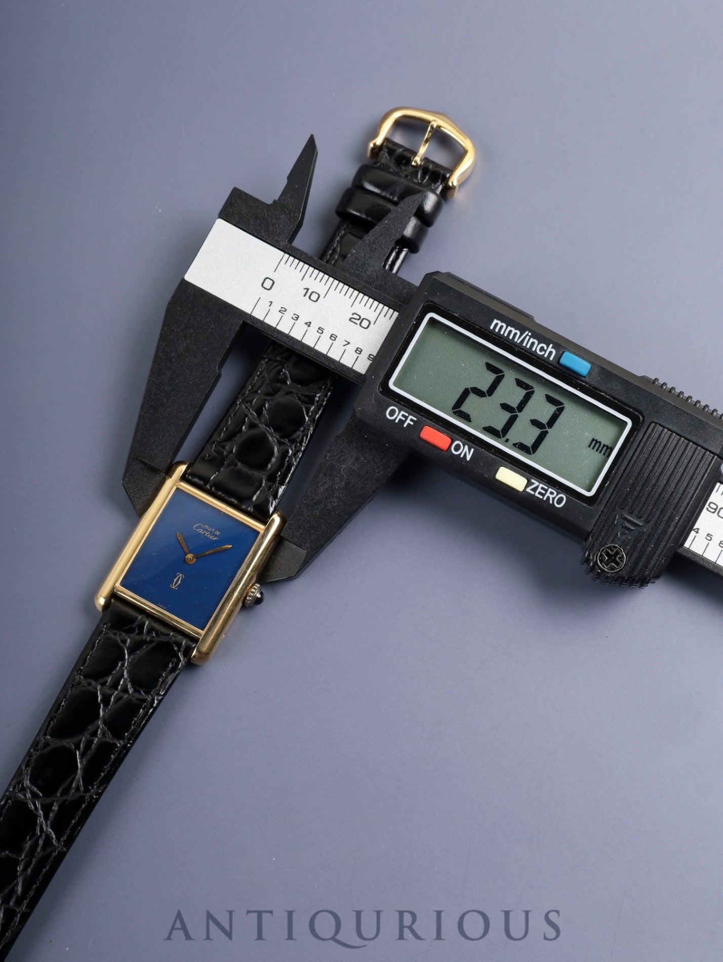 カルティエ マストタンク LM 6 手巻き Cal.78-1 SV925 革 純正ピンバックル（GP）ラピスラズリ文字盤（SWISS表記）オーバーホール済み