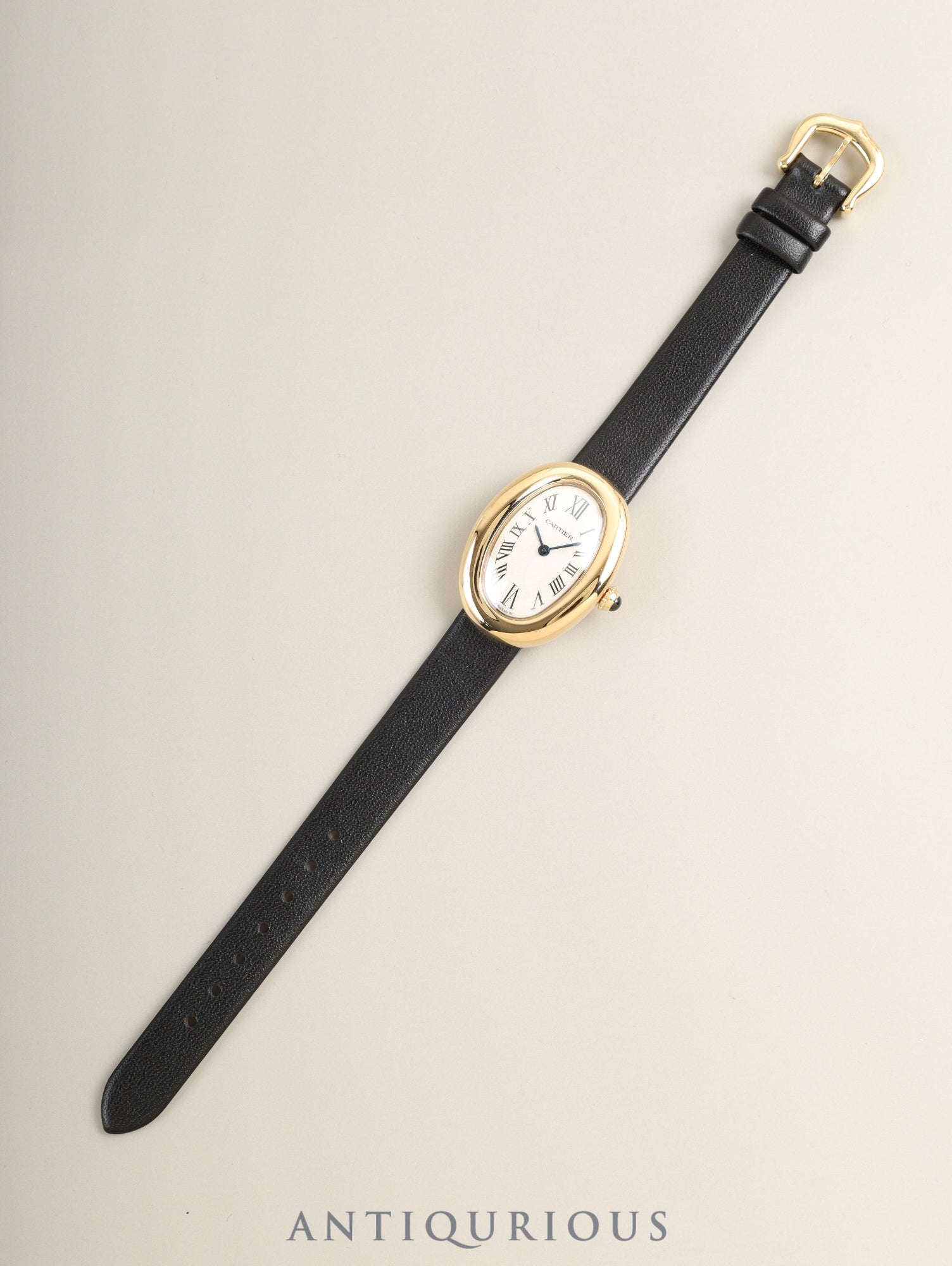 Cartier Baignoire SM WGBA0007 / 4194 Quartz Cal.159 750YG Leather Original Pin Buckle (750YG) Ivory Roman Dial (SWISS MADE marking) Box (Cushion: old model) Booklet Warranty (2022) Overhauled