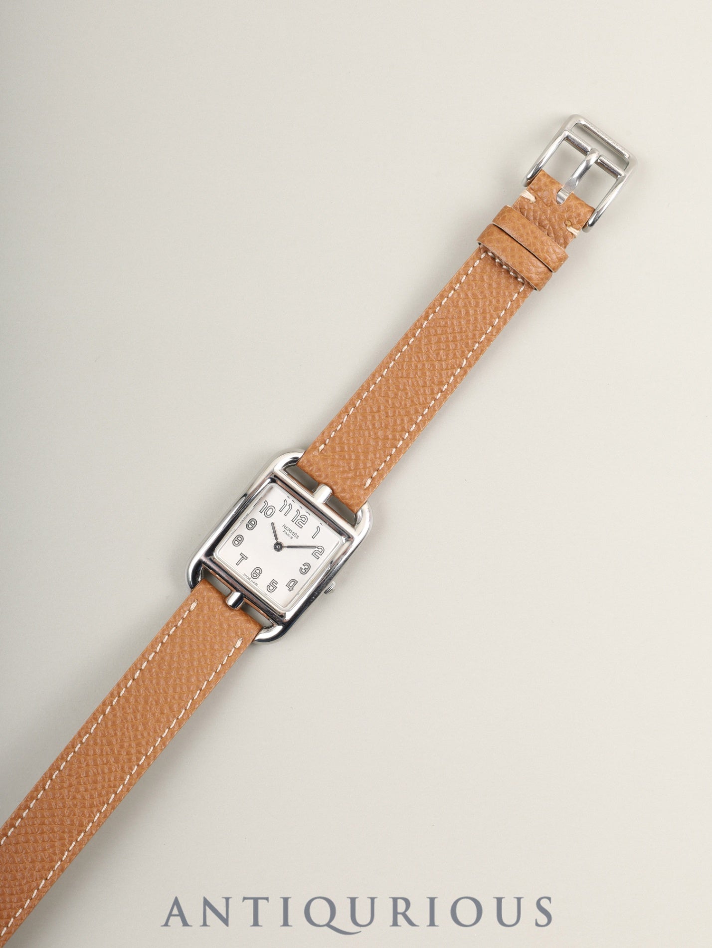 エルメス ケープコッド CC1.210.220 / VBNI クォーツ Cal.976.001 SS 革 純正尾錠（SS）シルバー文字盤 箱 冊子 保証書（2001年）純正革ベルト（□H刻印：2004年）オーバーホール済み