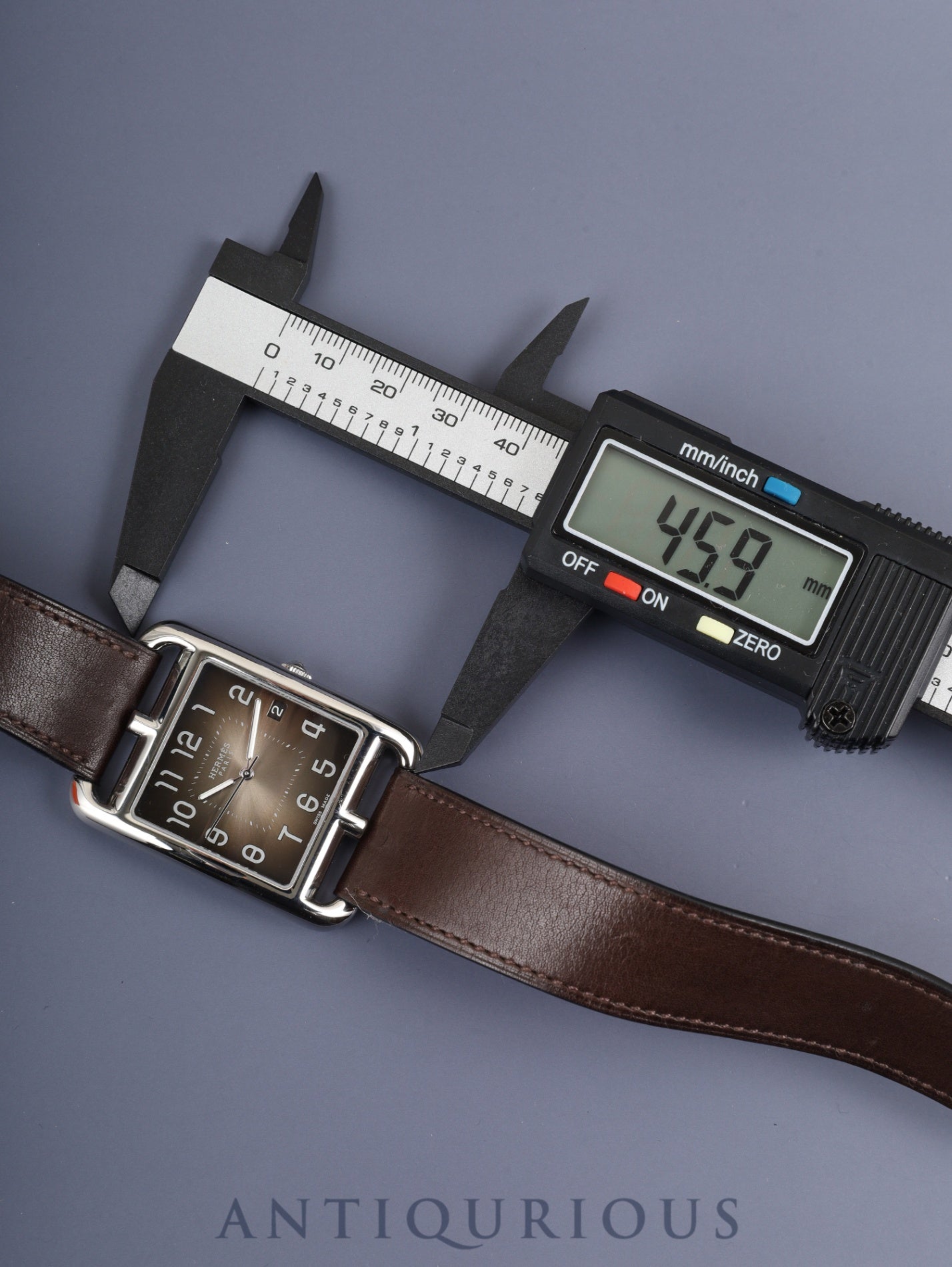 エルメス ケープコッド CC1.810 クォーツ Cal.E64111 SS 純正革ベルト 純正尾錠（SS）ダークブラウンアラビア文字盤 箱 冊子 オーバーホール済み