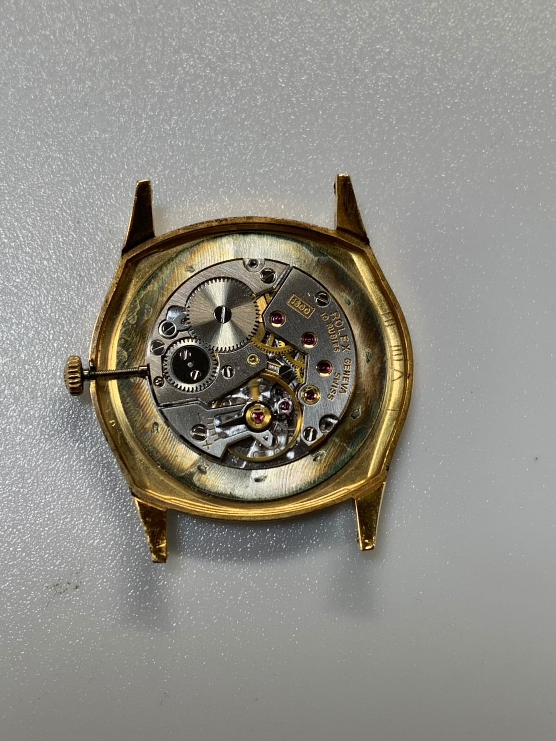 ロレックス チェリーニ 3804 手巻き Cal.1600 750YG 革 純正ピンバックル（GP）ゴールド文字盤（SWISS表記 / σ ）36番台（1972年）オーバーホール済み