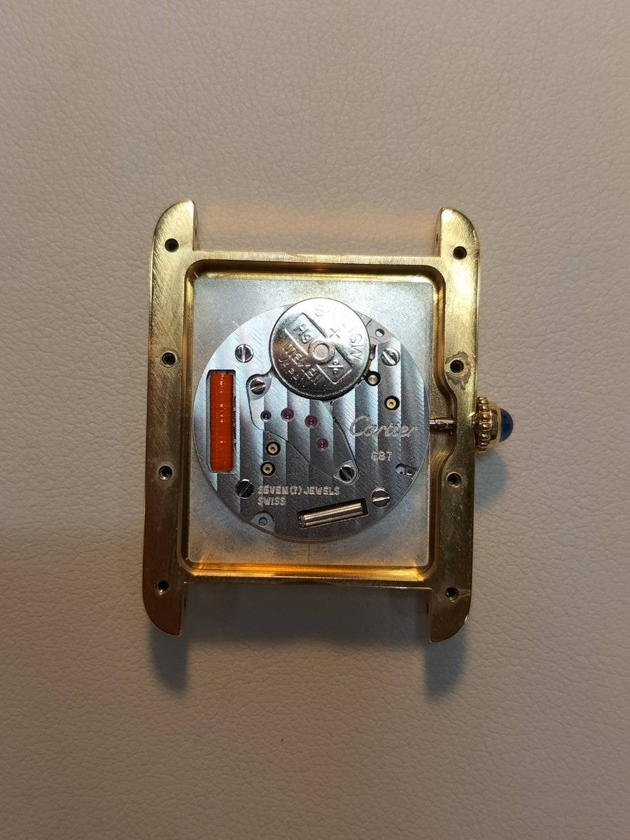 カルティエ マストタンク GM（XL） W1017454/2413 クォーツ Cal.687 SV925 革 純正Dバックル（GP）アイボリーローマン文字盤 オーバーホール済み