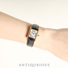 カルティエ マストタンク SM W1005554 / 5057001 クォーツ Cal.057 SV925 革 純正Dバックル（GP） オパラン文字盤 1982年頃～1995年頃 箱 ケース 冊子 オーバーホール済み