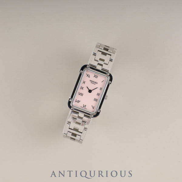 エルメス クロアジュール CR2.210 クォーツ Cal.976.001 SS SS ピンクシェル文字盤 箱 保証書（2013年）オーバーホール済み