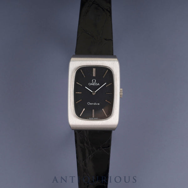 オメガ ジュネーブ 511.0469 手巻き SS 革 社外尾錠 （SS）ブラック文字盤 オーバーホール済み