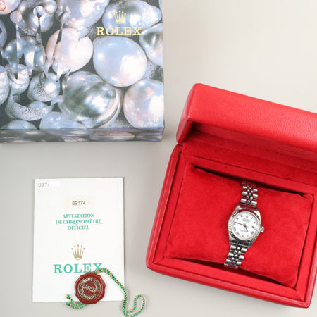 ロレックス デイトジャスト 69174 自動巻き Cal.2135  SS×WG SS ホワイト文字盤 箱 タグ 保証書（1999年）オーバーホール済み