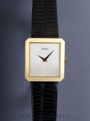 ピアジェ プロトコール 8154 クォーツ Cal.- 750YG 革 純正尾錠（750YG）ホワイトシェル文字盤 修理明細 ピアジェにてコンプリートサービス済み