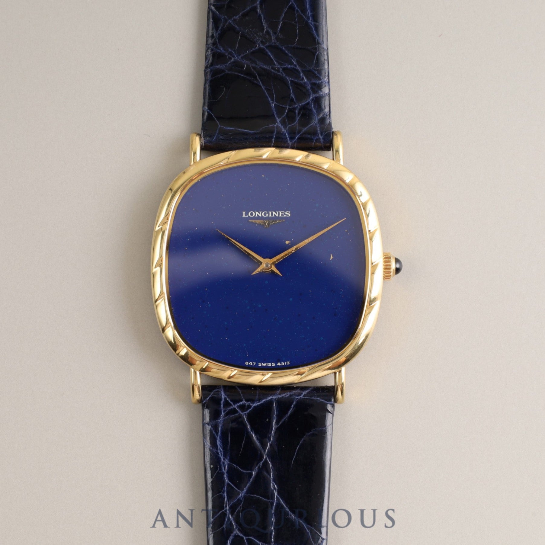 LONGINES CUSHION 847 4313 Manual winding Cal.L847.4 YG Genuine buckle Lapis lazuli dial