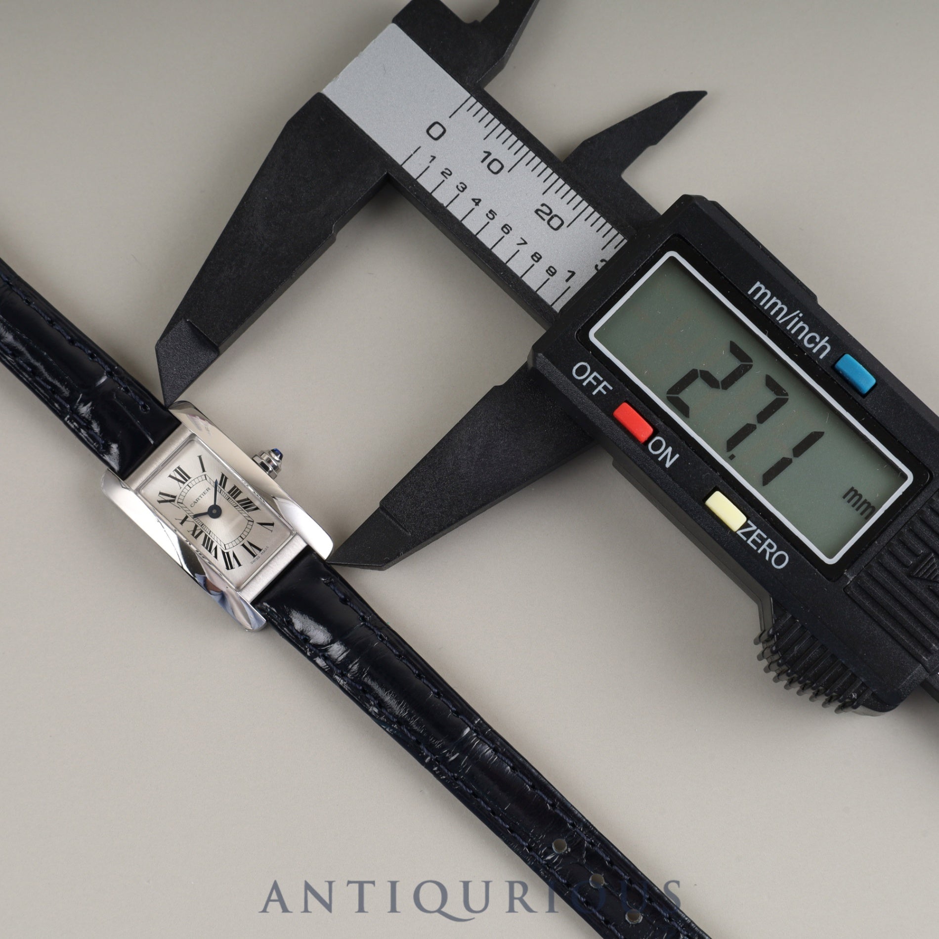 Cartier カルティエ　タンクアメリカン純正レディース時計革ベルト　尾錠付き Cartier】カルティエタンクアメリカン SM 18KWG 純正18KWG尾錠付き