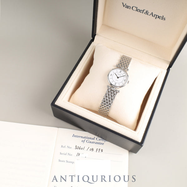 Van Cleef &amp; Arpels Classic 053601 / 05FF5 Quartz SS SS White dial Box Warranty card (2001) Manufacturer repair details *Complete service completed at Van Cleef &amp; Arpels on 9/27/2023