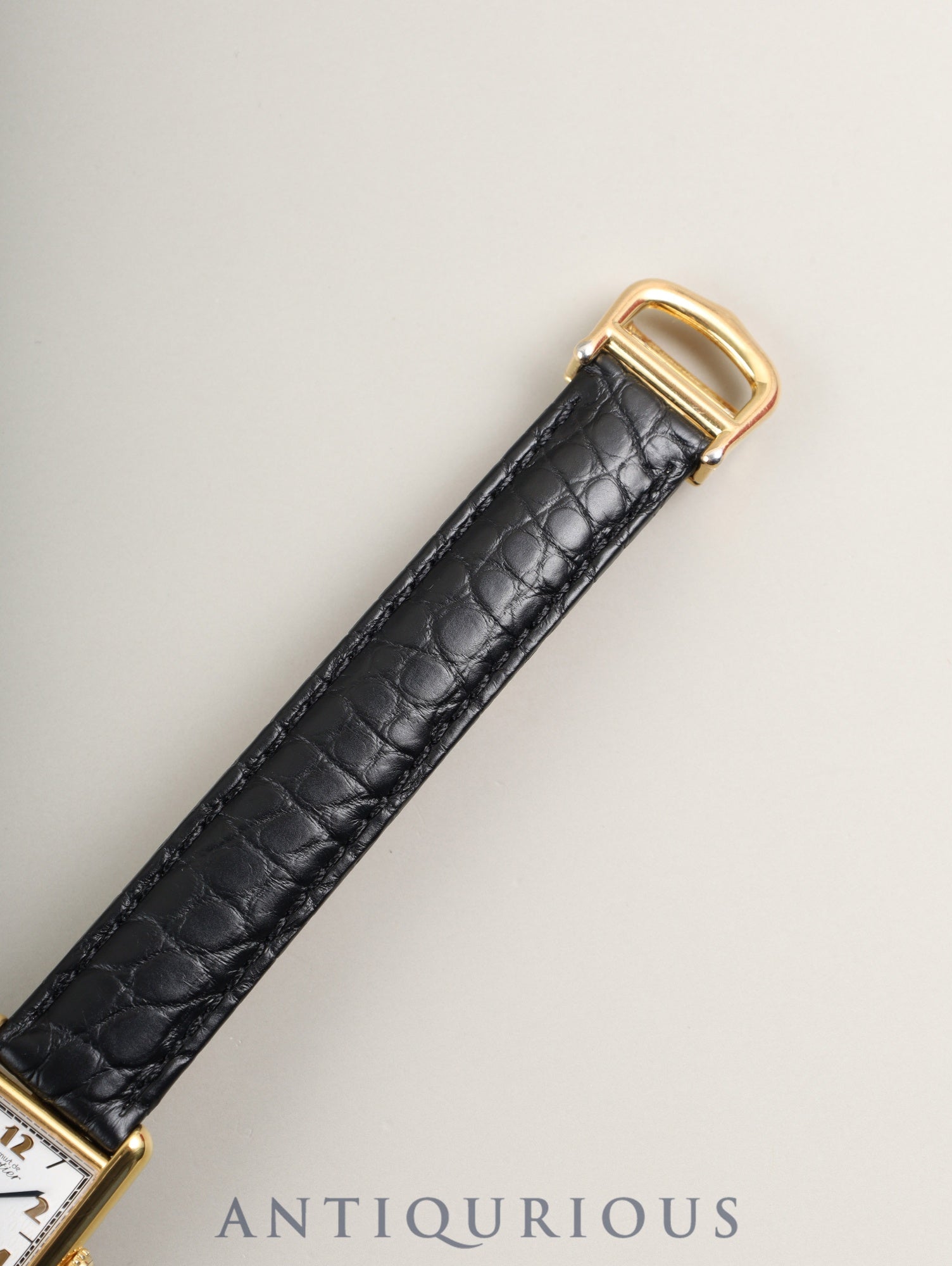 カルティエ マストタンク SM W1008354 / 5057001 クォーツ Cal.057  SV925 革  純正Dバックル（GP）飛びアラビア文字盤（SWISS表記）箱 オーバーホール済み 新品仕上げ済み