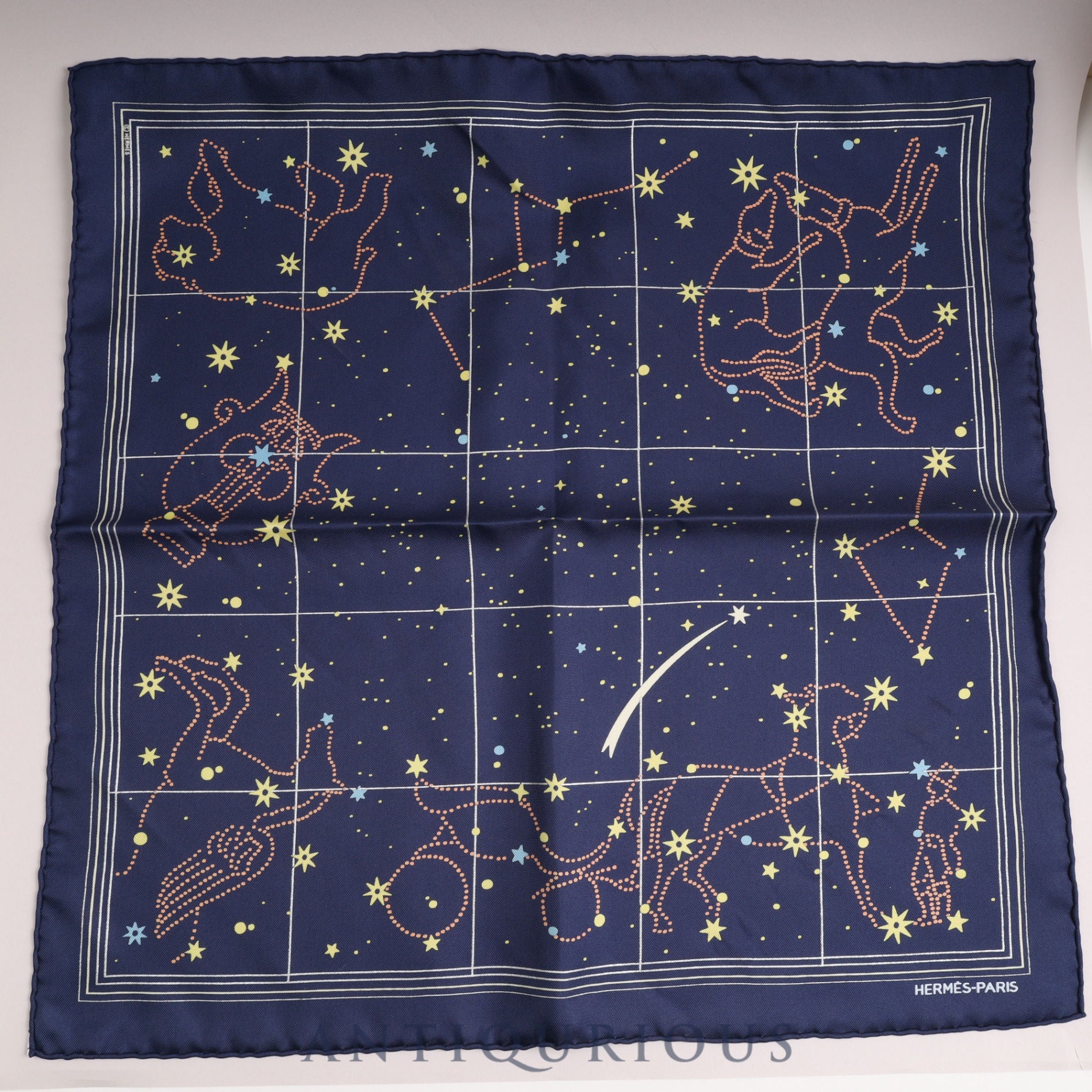 Hermes scarf Carre 45 Constellation Navy Box