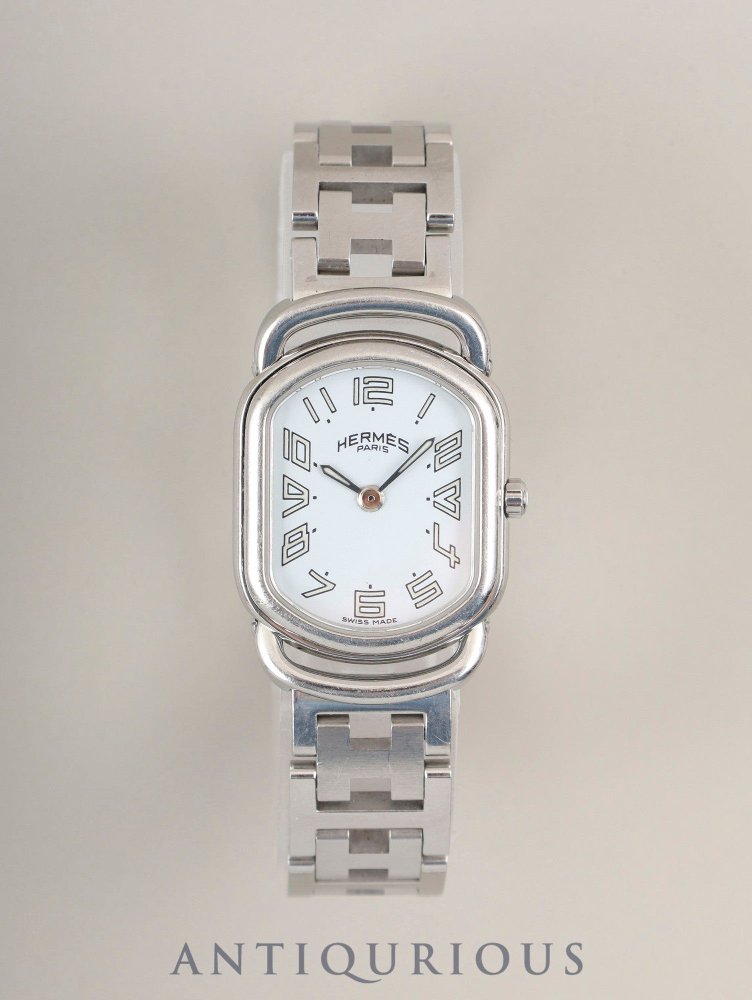 エルメス　ラリー　プレート　幅22cm 東N7-1029☆1F エルメス ラリー RA1.210 クォーツ Cal.976.001 SS SS ホワイト文字盤