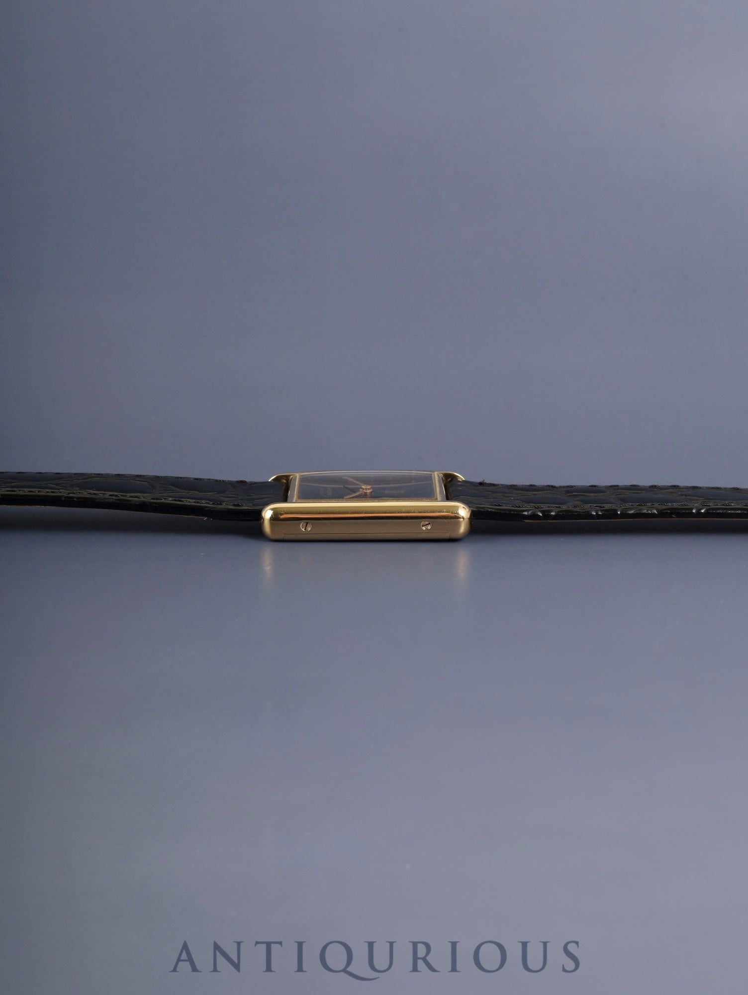 カルティエ マストタンク LM 6 手巻き Cal.78-1 SV925 革 純正ピンバックル（GP）オニキス文字盤（SWISS表記）純正レザーベルト付き オーバーホール済み