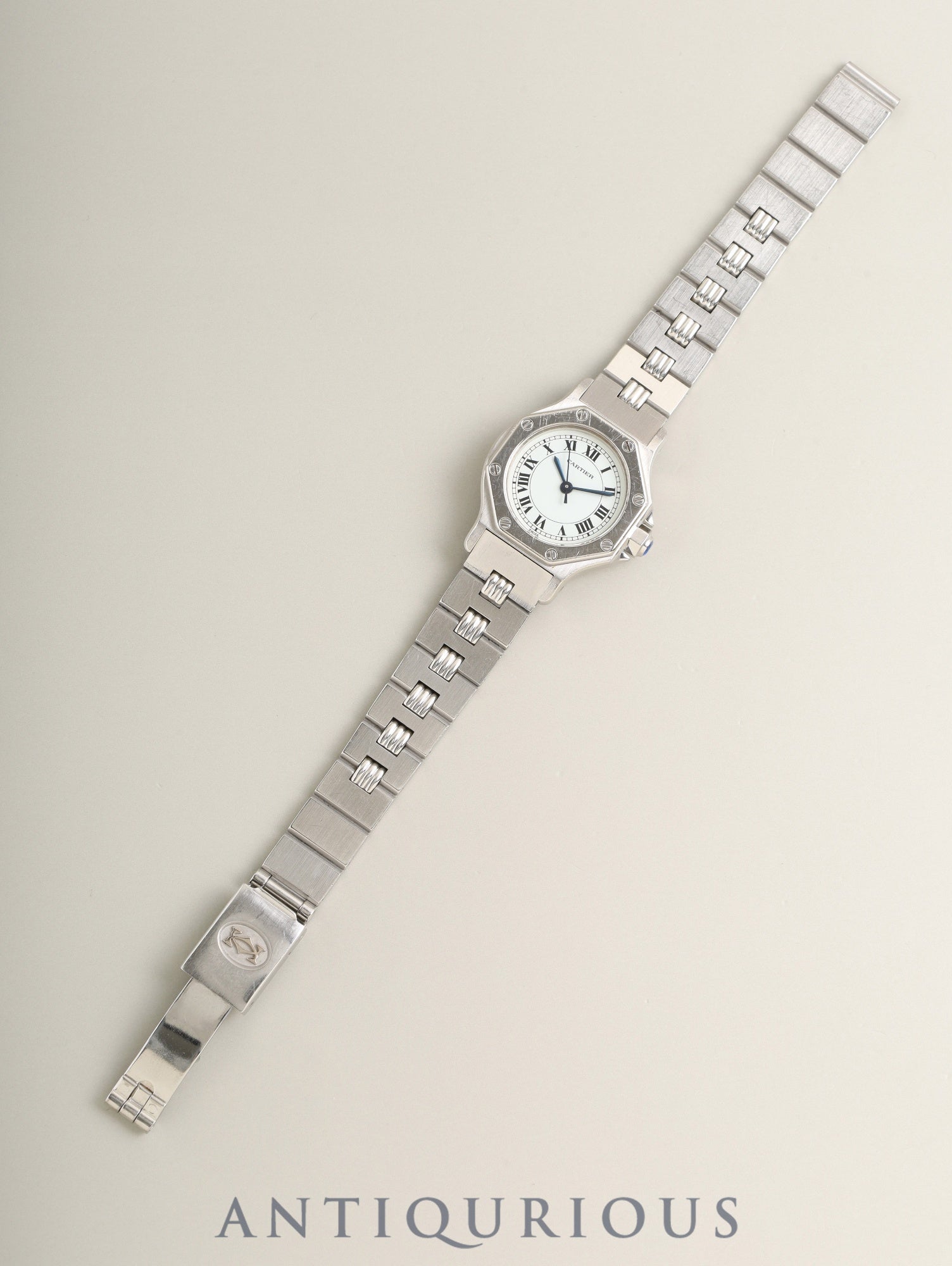 カルティエ サントス オクタゴン SM 0906 自動巻き Cal.2671 SS SS（ゴドロン）ホワイトローマン文字盤 オーバーホール済み