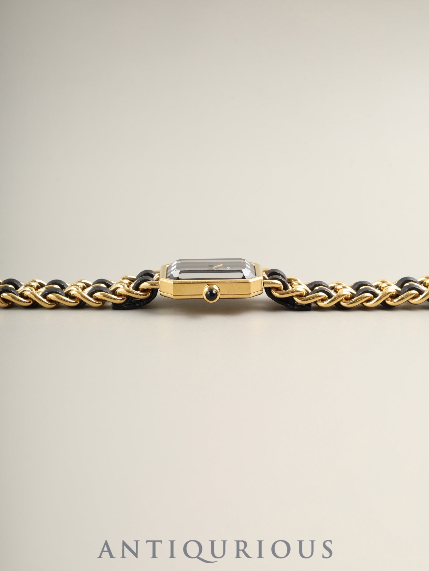 Chanel Premiere L H0001 Quartz Cal.976.001 GP GP/Leather Black Dial Overhauled
