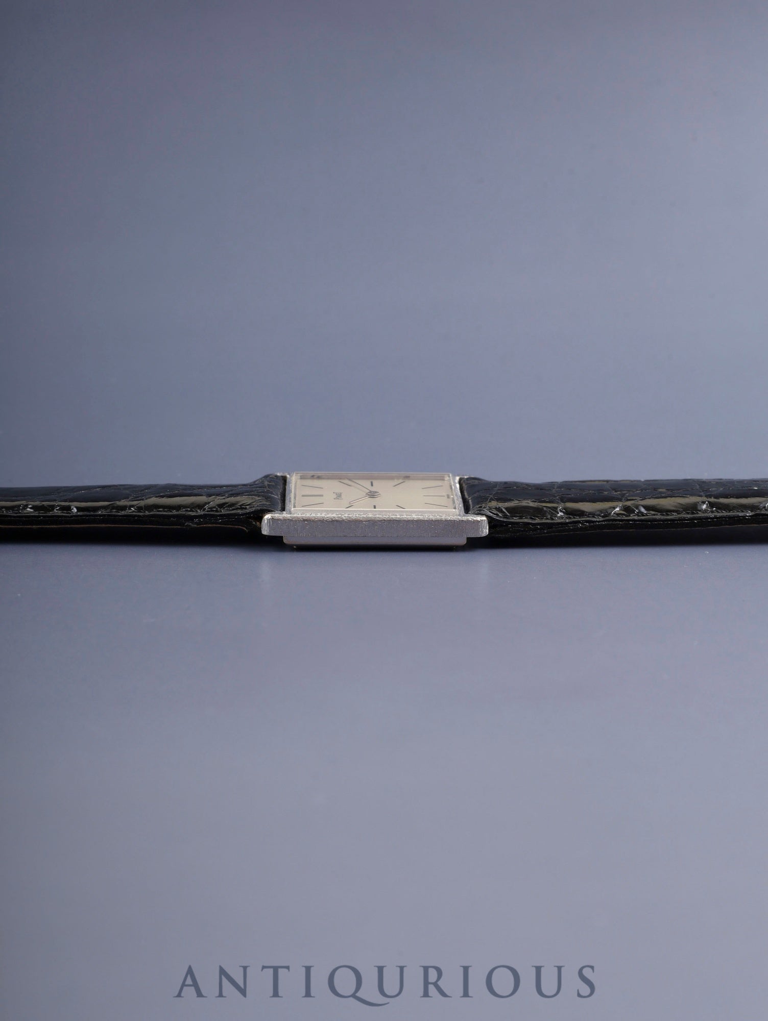 Piaget Rectangular 9294 Manual Winding Cal.9P 750WG Leather Original Pin Buckle (Pm850) Silver Dial Overhauled
