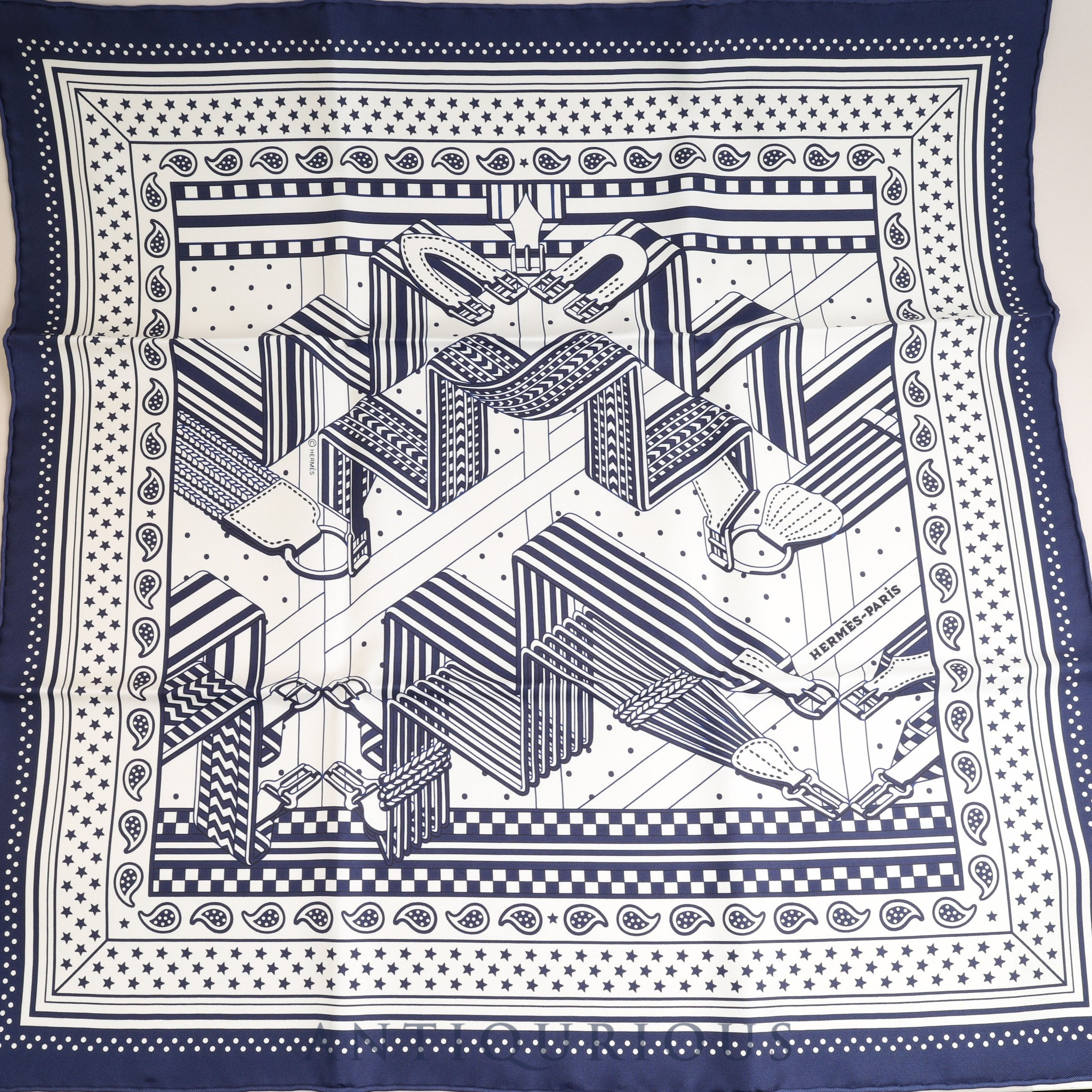 Hermes Scarf Carre 55 Zigzag Sangle