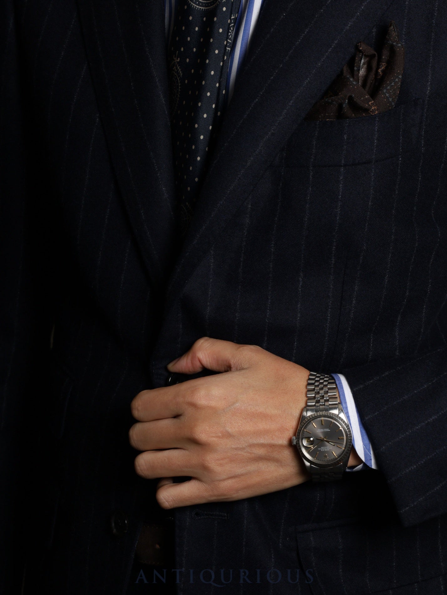 ロレックス デイトジャスト 1603 自動巻き Cal.1570 SS SS シグマダイヤル グレー文字盤 36mm 36番（1972年）オーバーホール済み