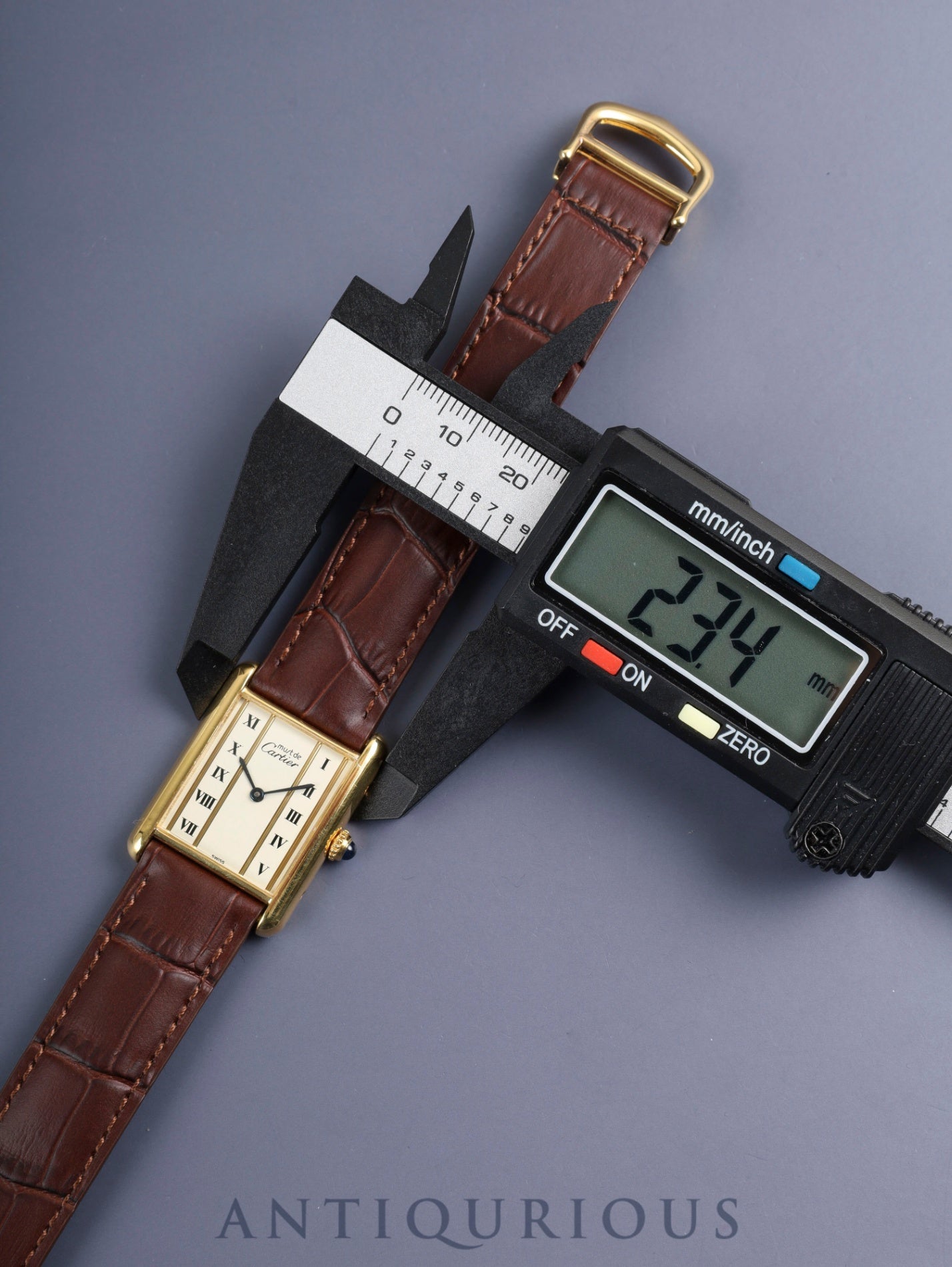 カルティエ マストタンク LM 590005 クォーツ Cal.90  SV925 革 純正Dバックル（GP）ストレートローマン文字盤（SWISS表記）オーバーホール済み 新品仕上げ済み