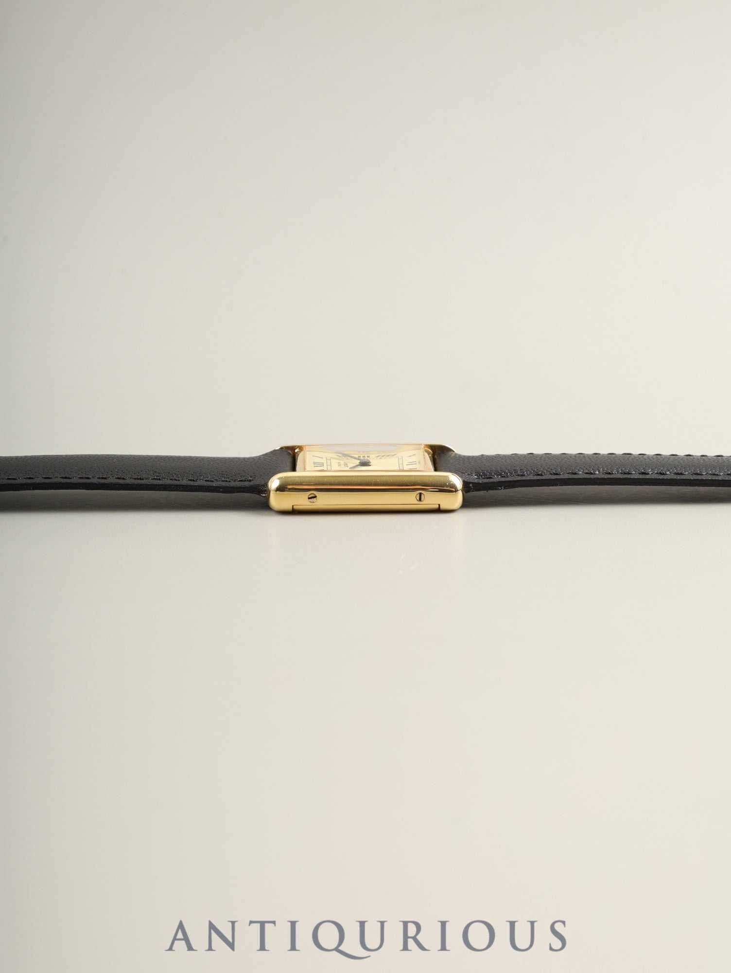 Cartier Must Tank SM Hand-wound Cal.78-1 SV925 Leather Genuine Pin Buckle (GP) Ivory Roman Dial (SWISS marking) Overhauled