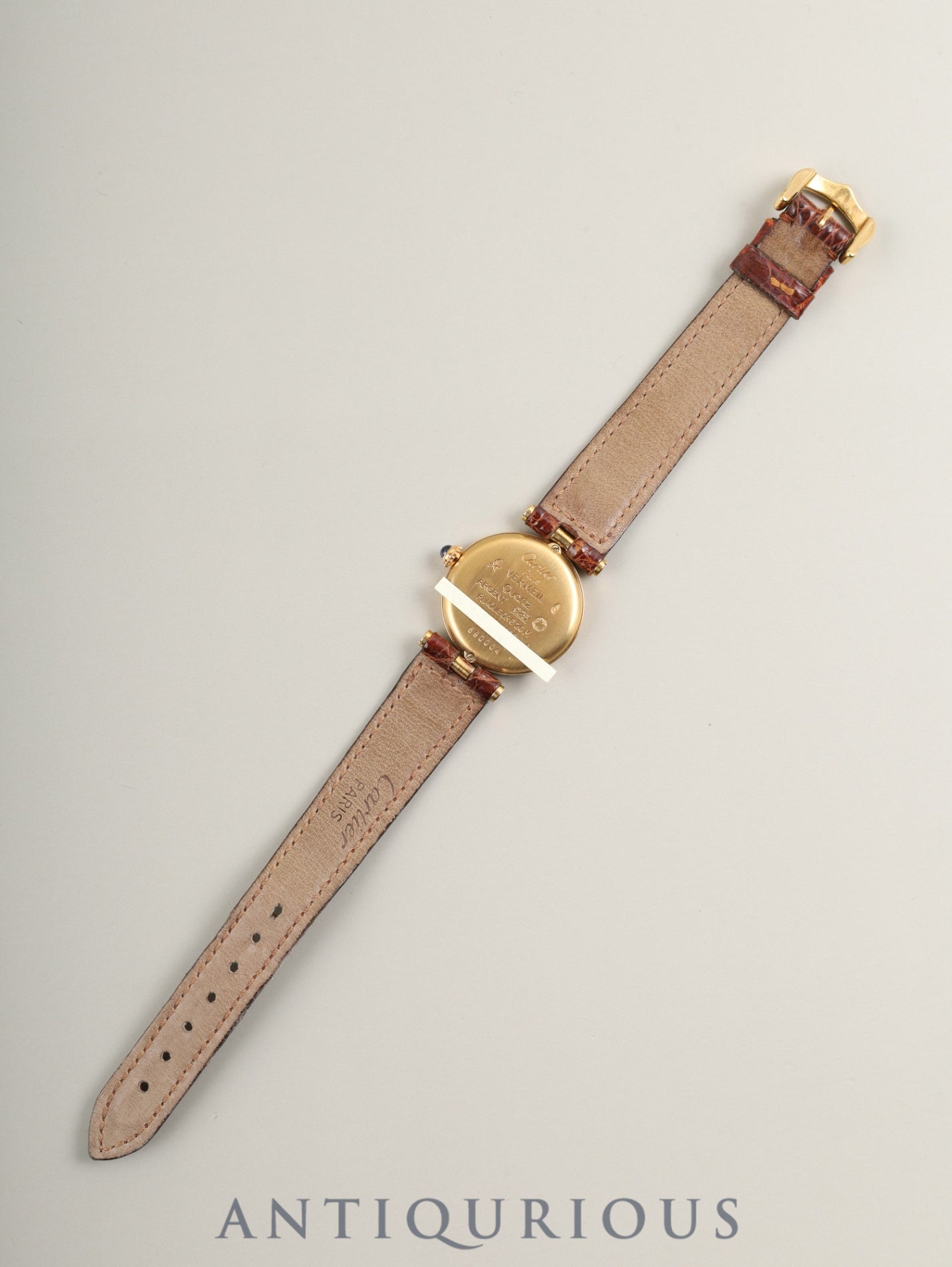 カルティエ ヴァンドーム VLC SM 590004 クォーツ Cal.90 SV925 純正革ベルト 純正尾錠（GP）アイボリーローマン文字盤 冊子 保証書（1990年）オーバーホール済み