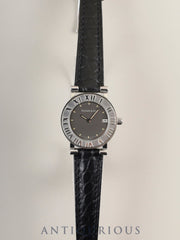 Tiffany Atlas 820.1008 Quartz Cal.256.041 Stainless Steel Leather Watch with Genuine Stainless Steel Buckle, Gray Dial, Box, Booklet, Warranty Card, Overhauled