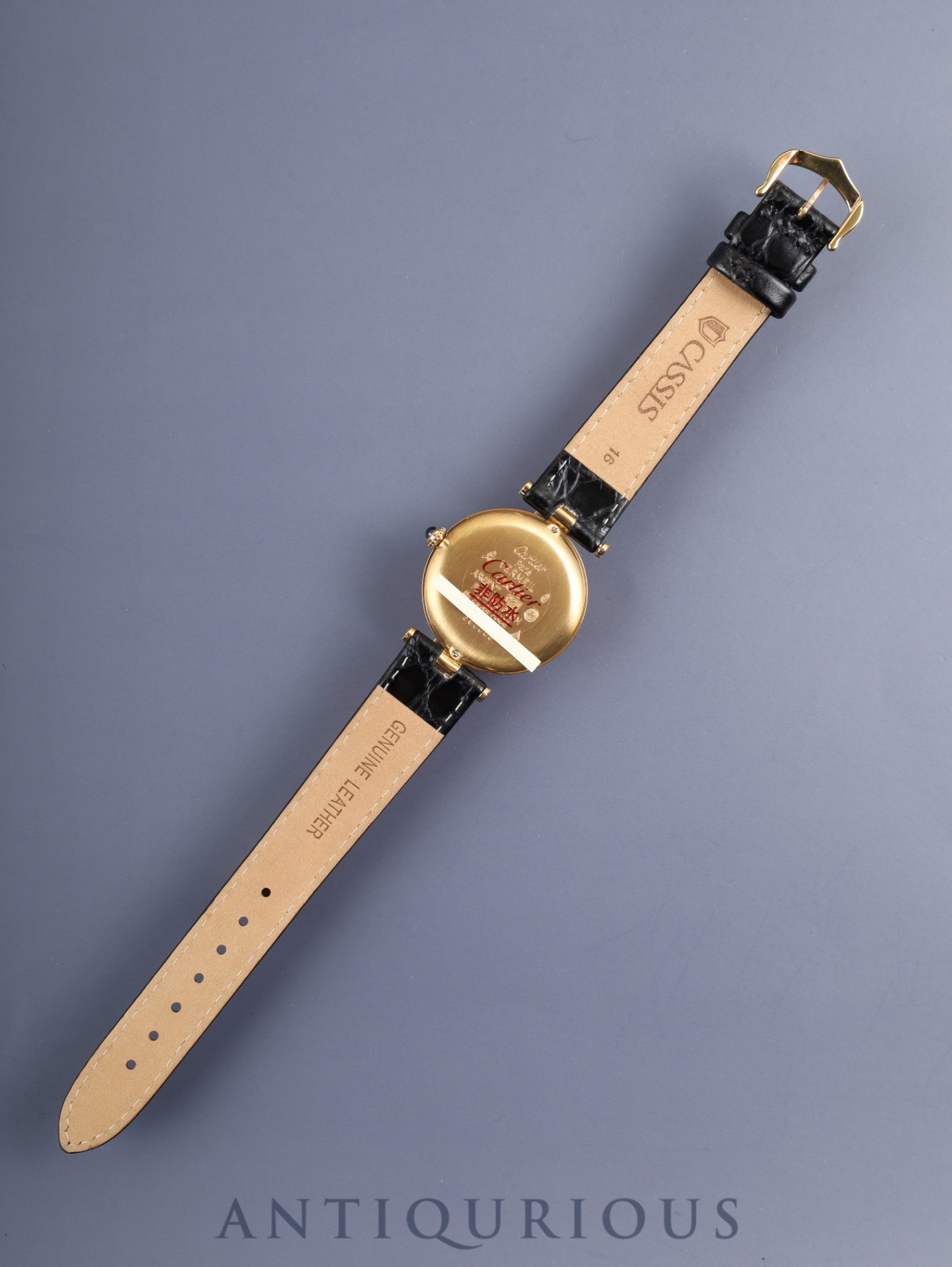 カルティエ マスト ヴァンドーム VLC LM 590003 クォーツ SV925 革 純正尾錠（GP）アイボリーローマン文字盤 カルティエブティックにてコンプリートサービス（フルメンテナンス）済み