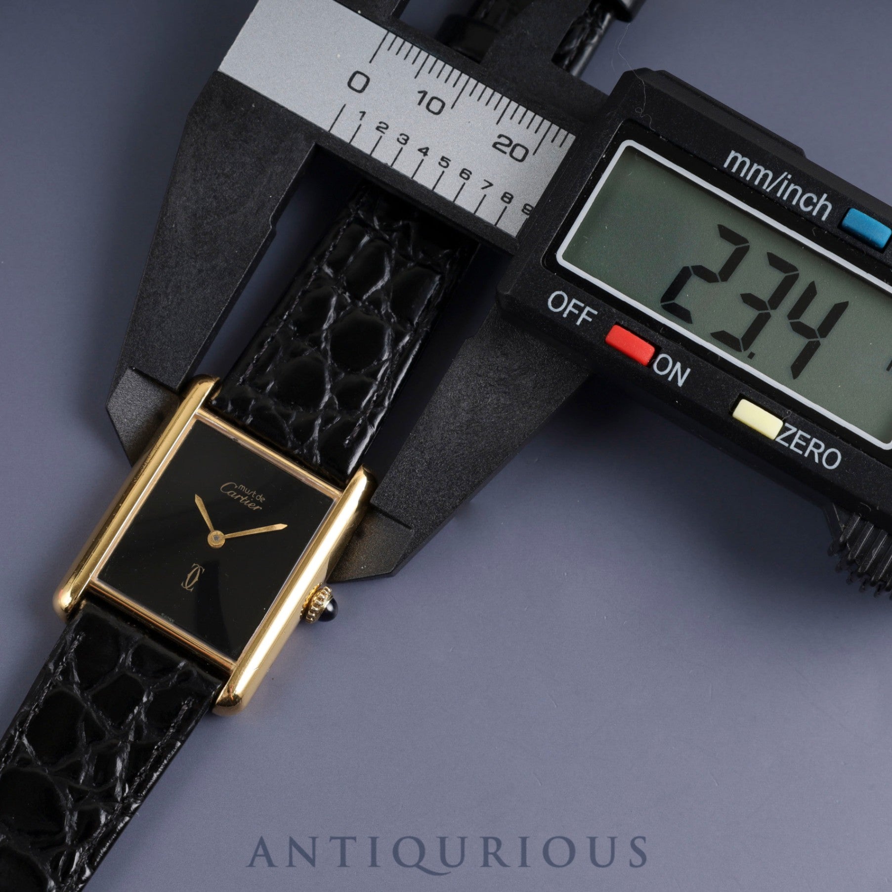 Cartier Must Tank LM Manual Winding Cal.78-1 SV925 Black Onyx Dial Overhauled and Refurbishing