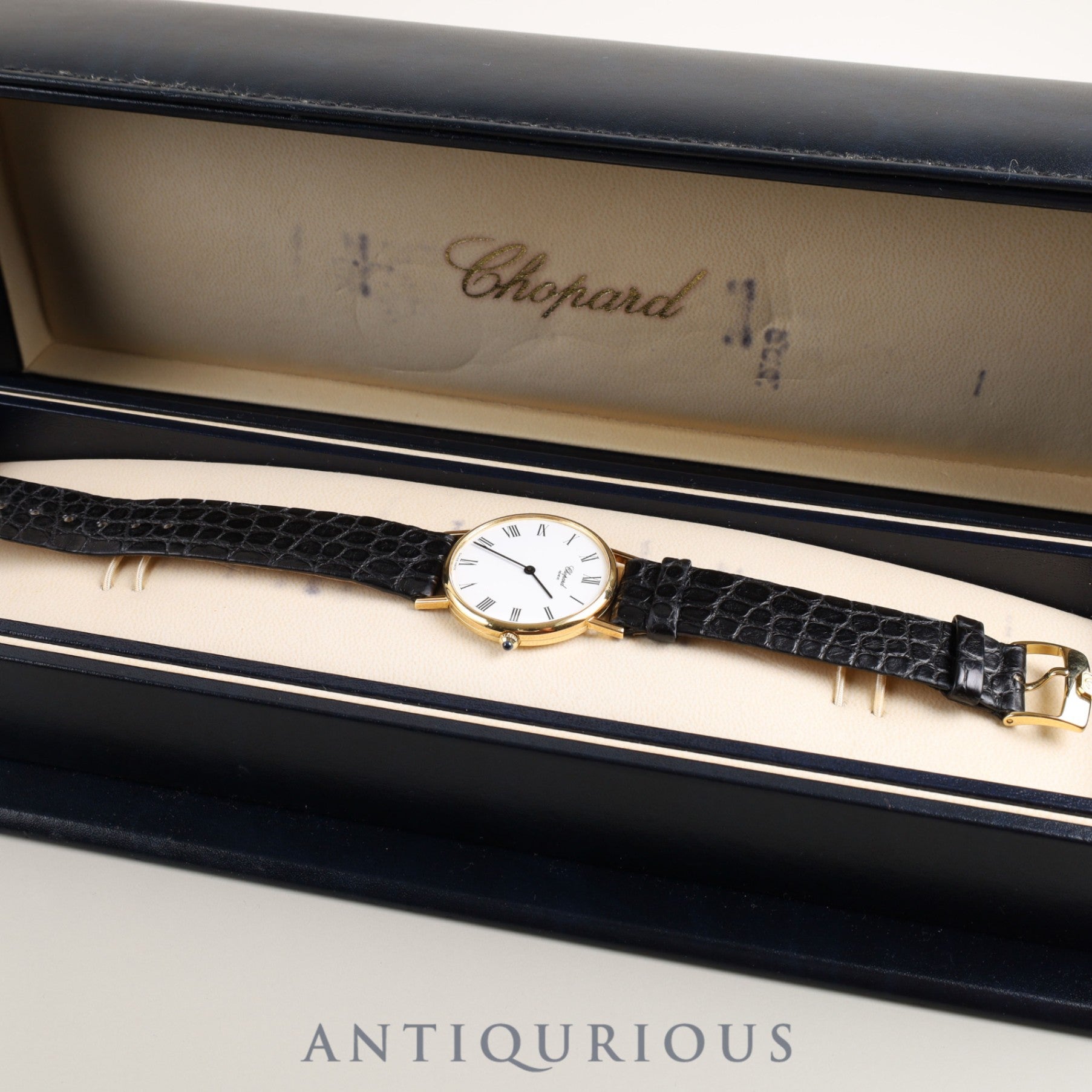 CHOPARD CLASSIC 1091 Quartz Cal.955 432 YG Genuine leather strap Genuine buckle (GP) White dial Box Overhauled