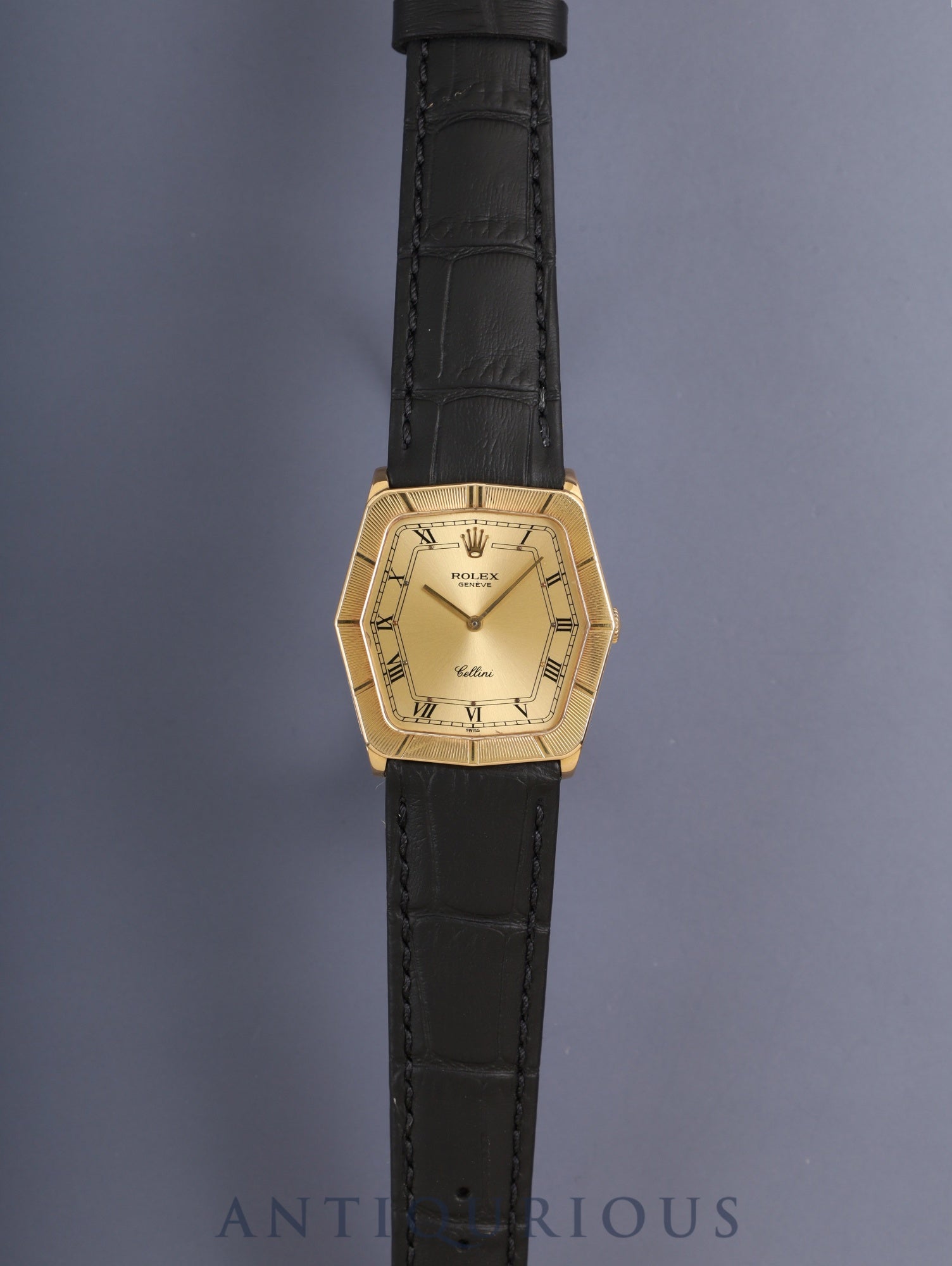 ロレックス チェリーニ 4170 手巻き Cal.1601 18K 750YG 革 純正ピンバックル（GP）シャンパンローマン文字盤 69番台（1981年）オーバーホール済み