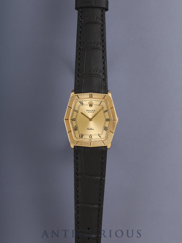 ロレックス チェリーニ 4170 手巻き Cal.1601 18K 750YG 革 純正ピンバックル（GP）シャンパンローマン文字盤 69番台（1981年）オーバーホール済み