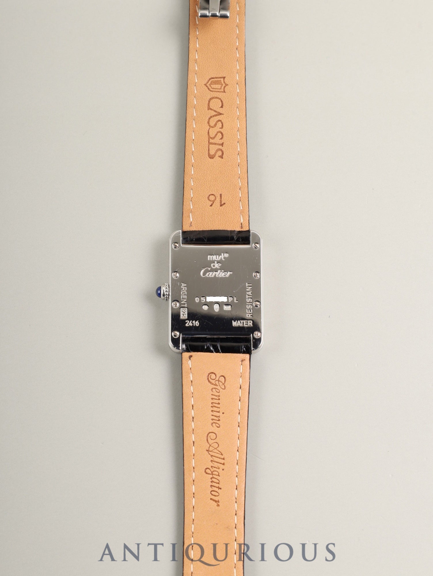 カルティエ マストタンク MM W1016130 / 2416 クォーツ Cal.057 SV925 革 純正Dバックル（SS）ピンクローマン文字盤 （SWISS MADE表記 / クリスマス限定） 箱 冊子 保証書 オーバーホール済み