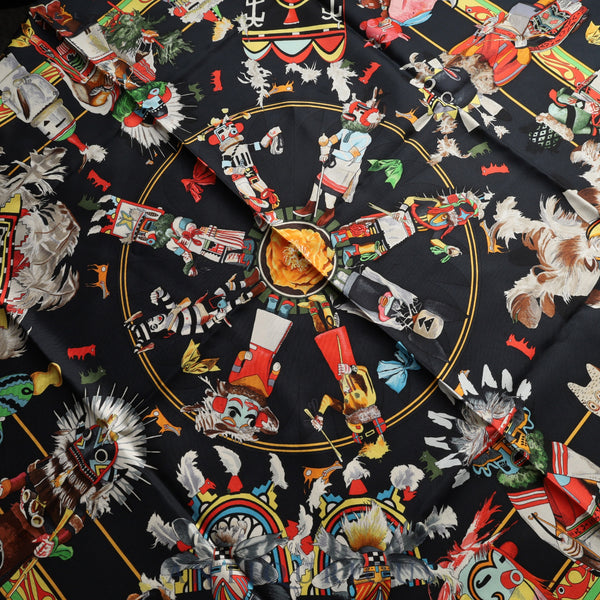 Hermes Scarf Carré 90 Kachina Tribe 100% Silk