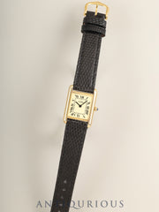 Cartier Must Tank SM 3 66001 Quartz Cal.157 SV925 Leather Original Pin Buckle (GP) Ivory Roman Dial (SWISS marking) Overhauled