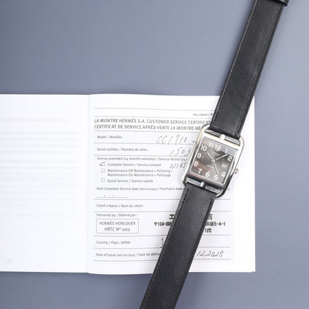 エルメス ケープコッド CC1.710 自動巻き Cal.- SS 革 純正尾錠（SS）グレーアラビア文字盤 保証書 エルメスにてにてコンプリートサービス済み