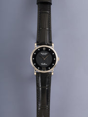 Rolex Cellini 5115 Manual Winding Cal. 1602 750WG Leather Original Pin Buckle (750WG) Black Dial D-serial (2005) Box, Booklet, Original Leather Strap, Overhauled