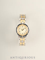 エルメス クリッパー CL4.220 クォーツ SS/GP SS/GP  アイボリー文字盤 箱 冊子 保証書（1999年）オーバーホール済み