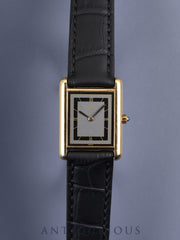 Cartier Must Tank LM 6 81006 Quartz Cal.81 SV925 Leather Genuine Buckle (GP) Grey Roman Dial Overhauled