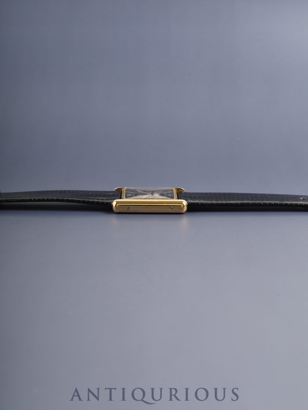 カルティエ マストタンク LM 6 手巻き Cal.78-1 SV925 革 純正ピンバックル（GP）ブラックローマン文字盤（SWISS表記）純正レザーベルト付き オーバーホール済み