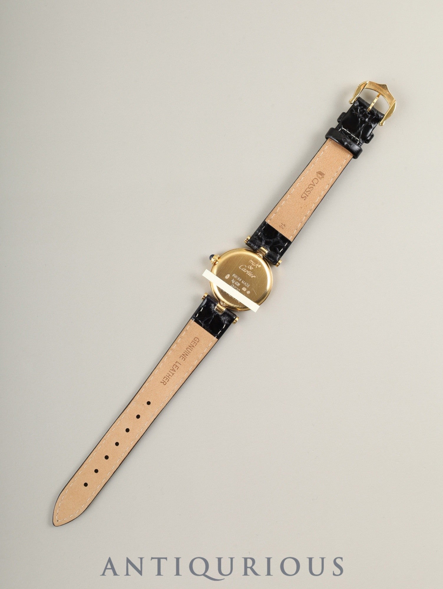 Cartier Must Vendôme VLC SM 1851 Quartz Caliber 690 SV925 Leather Strap with Genuine GP Buckle, Trinity Dial, Overhauled