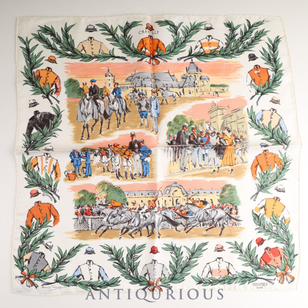 Hermes scarf Carre 45 Racecourse SILK 100%