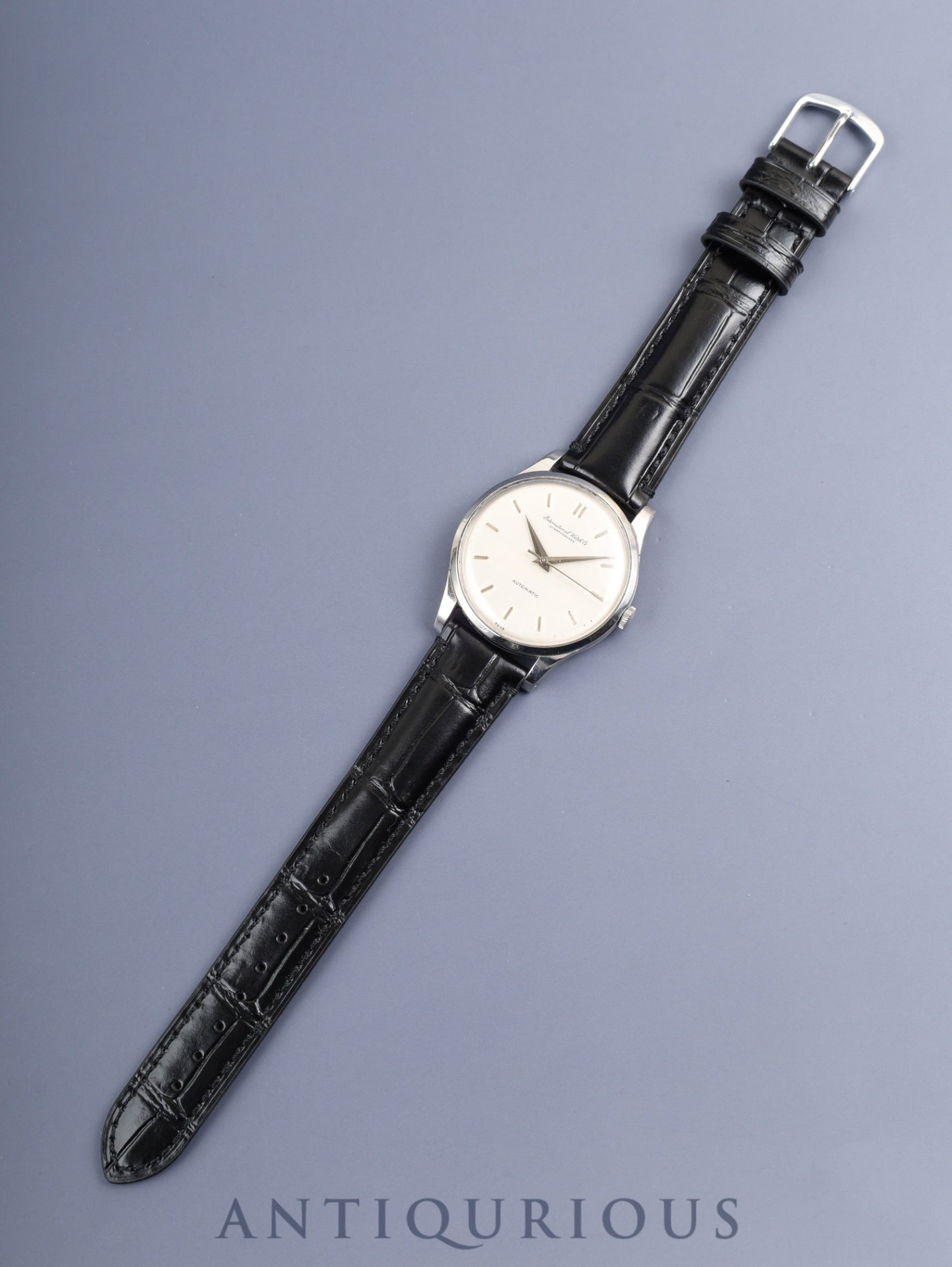 IWC オールドインター ラウンド 自動巻き Cal.C.853 SS 革 社外ピンバックル（SS）シルバー文字盤 オーバーホール済み アイダブリュシー