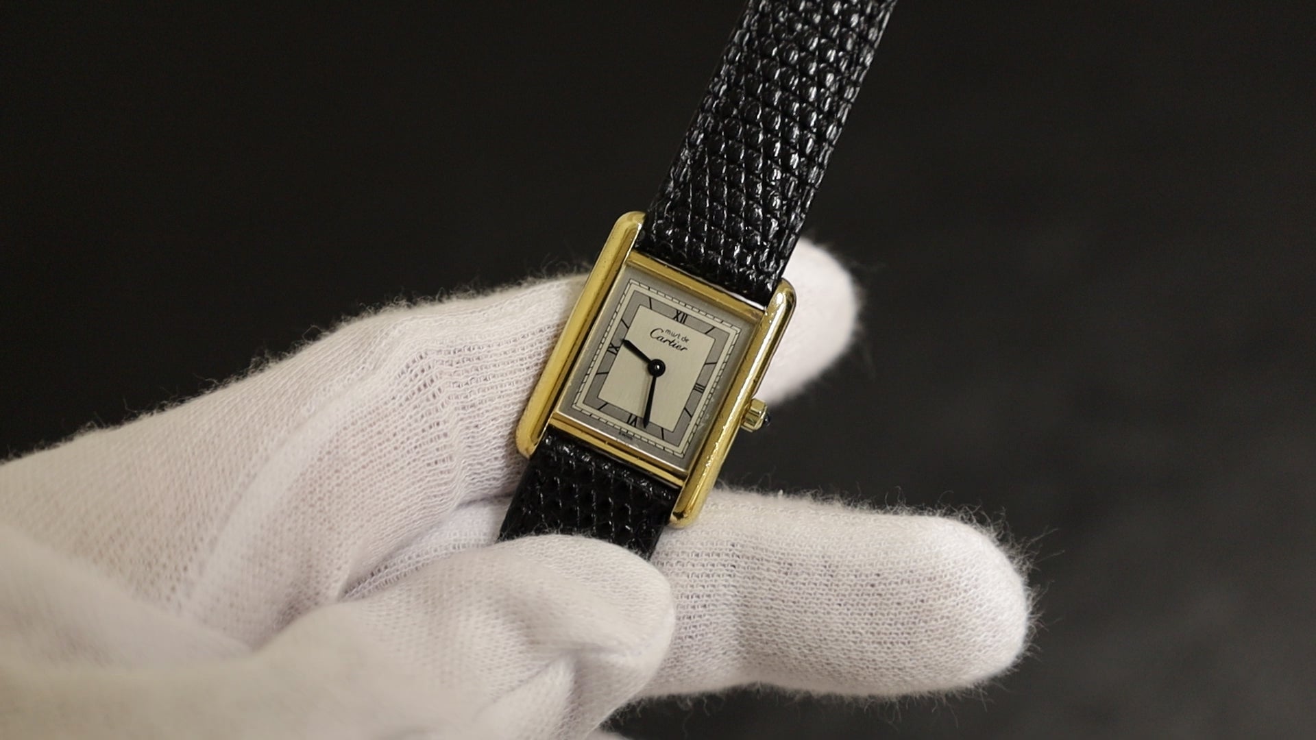 Cartier Must Tank SM 3 66001 Quartz Cal.66 SV925 Leather Original