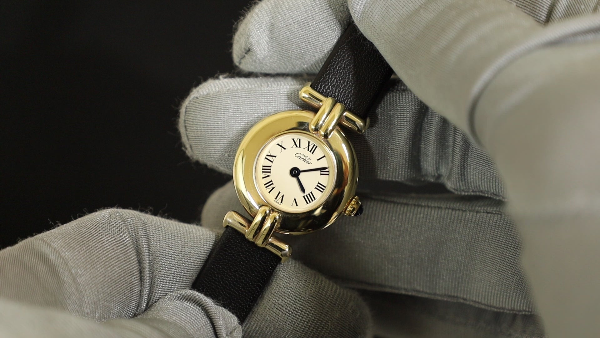 カルティエ マストコリゼ 590002 クォーツ SV925 革 純正尾錠（GP